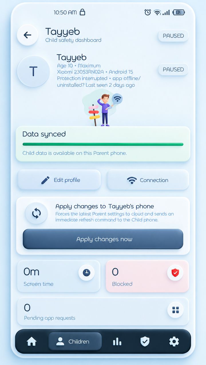 SafeCir app screen 2
