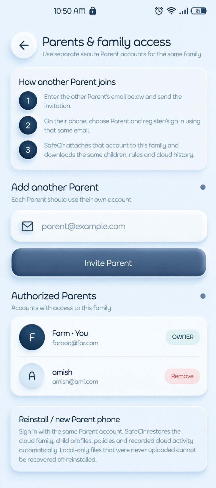 SafeCir app screen 8